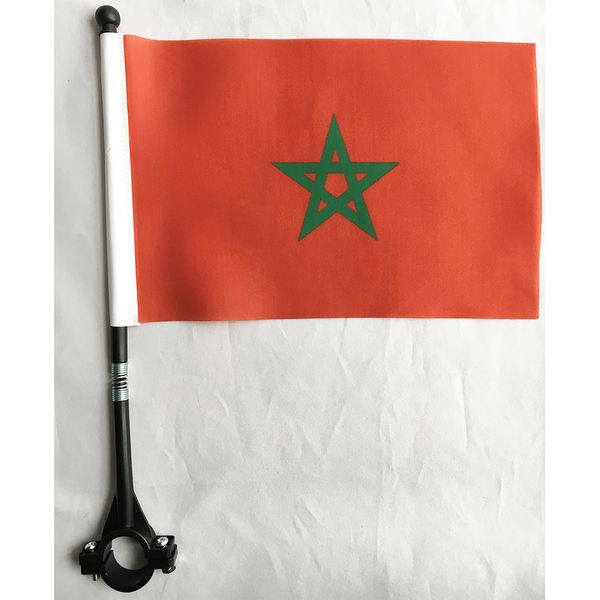 morocco bike flag 14x21 cm polyester waterproof moroccan bicycle safety flags with black plastic stick and base
morocco bike flag 14x21 cm polyester waterproof moroccan bicycle safety flags with black plastic stick and base