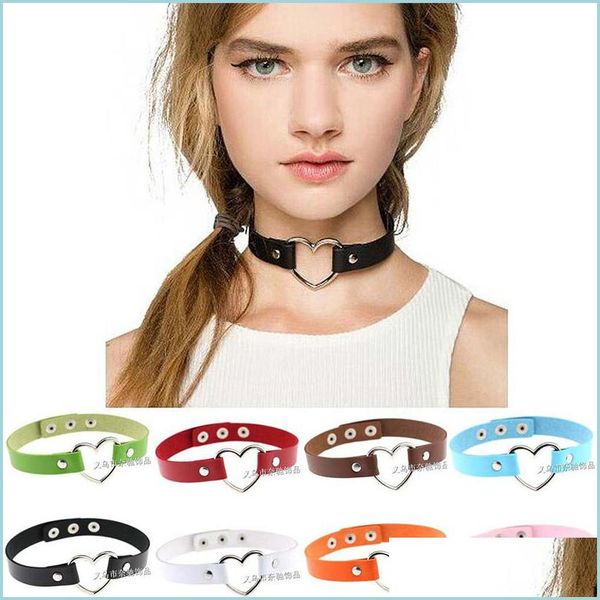 chokers trendy punk gothic leather heart studded choker necklace vintage charm round collar necklaces women jewelry carshop2006 dhlme, Golden;silver
chokers trendy punk gothic leather heart studded choker necklace vintage charm round collar necklaces women jewelry carshop2006 dhlme, Golden;silver