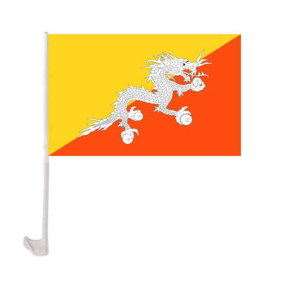 bhutan car flag 30x45cm polyester uv protection window clip car decoration banner with flagpole
bhutan car flag 30x45cm polyester uv protection window clip car decoration banner with flagpole