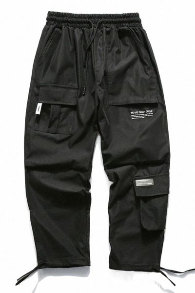 men's pants men's multi-pocket hong kong fashion brand elastic waist trousers drawstring loose straight leg casual pants q9va#, Black
men's pants men's multi-pocket hong kong fashion brand elastic waist trousers drawstring loose straight leg casual pants q9va#, Black
