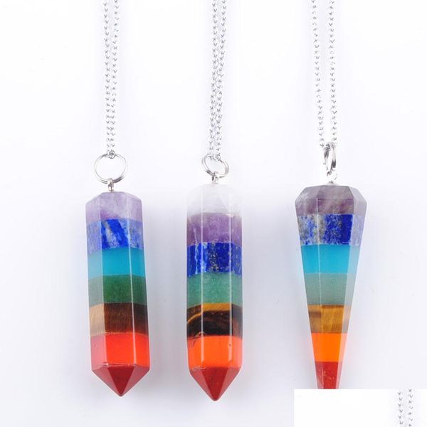pendant necklaces rainbow 7 chakra dangle pendant necklace natural gemstone layered healing crystal pillar pyramid reiki h vipjewel dhvxj, Silver
pendant necklaces rainbow 7 chakra dangle pendant necklace natural gemstone layered healing crystal pillar pyramid reiki h vipjewel dhvxj, Silver