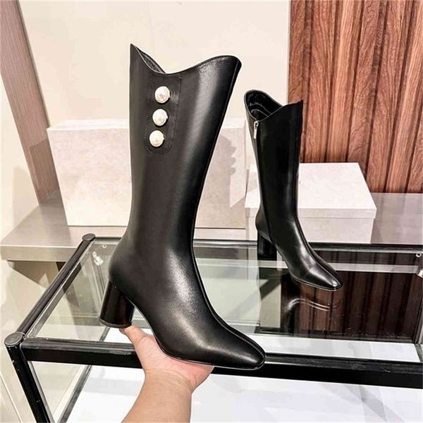 boots autumn winter womens designer shoes pointed toe thick heel fashion modern 41 220913, Black
boots autumn winter womens designer shoes pointed toe thick heel fashion modern 41 220913, Black