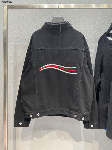 autumn and winter high version b cola wave embroidery worn out heavy industry loose tide brand men's and women's denim jacket, Black;brown
autumn and winter high version b cola wave embroidery worn out heavy industry loose tide brand men's and women's denim jacket, Black;brown