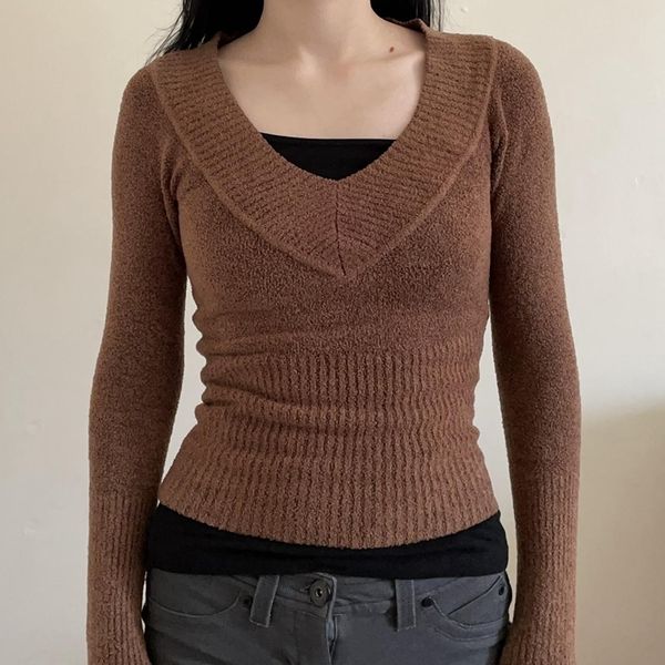 women s sweaters fairy grunge vintage knitted sweater autumn deep v neck full sleeve jumper chic women retro y2k aesthetics pullovers knitwe, White;black
women s sweaters fairy grunge vintage knitted sweater autumn deep v neck full sleeve jumper chic women retro y2k aesthetics pullovers knitwe, White;black