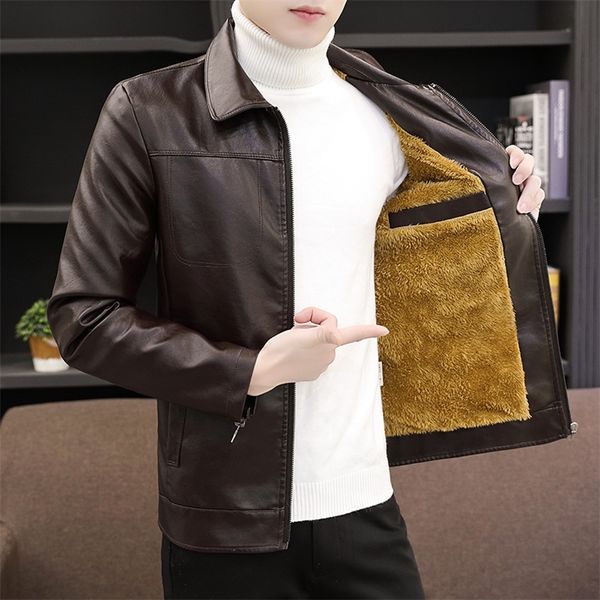 men's leather faux leather brand self-cultivation korean handsome men's autumn leather jacketyoung men's autumn and winter tr, Black
men's leather faux leather brand self-cultivation korean handsome men's autumn leather jacketyoung men's autumn and winter tr, Black