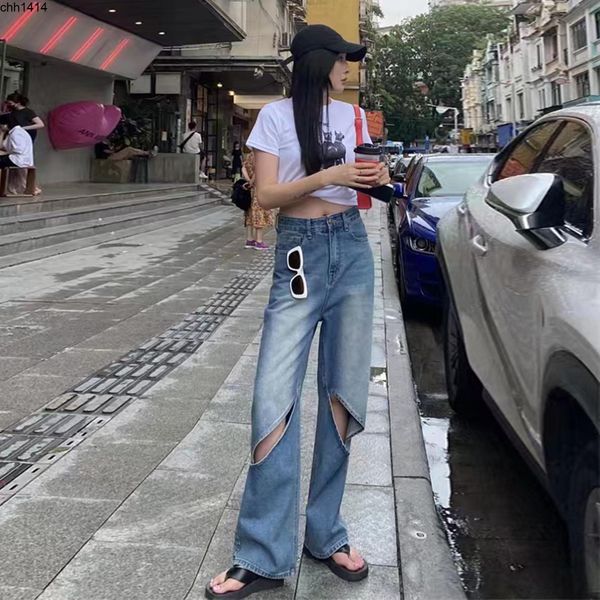 2022 new high waisted slightly lapped and broken jeans wide leg pants falling feeling pants women's summer, Blue
2022 new high waisted slightly lapped and broken jeans wide leg pants falling feeling pants women's summer, Blue