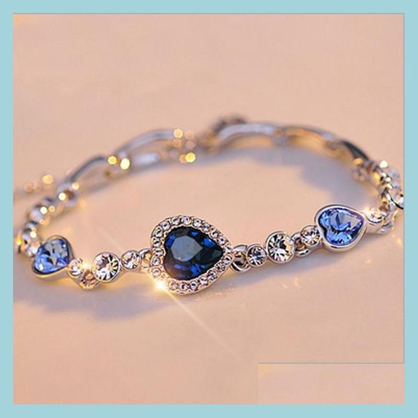 charm bracelets luxury sparkly diamond bracelet classic heart of the ocean romantic 925 sier love aquamarine bridal jewelry newdhdhtfn, Golden;silver
charm bracelets luxury sparkly diamond bracelet classic heart of the ocean romantic 925 sier love aquamarine bridal jewelry newdhdhtfn, Golden;silver
