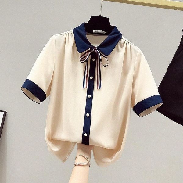 women's blouses & shirts women's blouses & shirts summer chiffon shirt lapel bow short-sleeved loose color matching blouse v3lp#, White
women's blouses & shirts women's blouses & shirts summer chiffon shirt lapel bow short-sleeved loose color matching blouse v3lp#, White
