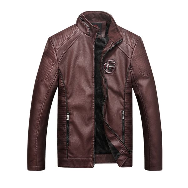 men's leather faux motorcycle jacket stand winter bomber brand pu outerwear business coat c92 220913, Black
men's leather faux motorcycle jacket stand winter bomber brand pu outerwear business coat c92 220913, Black
