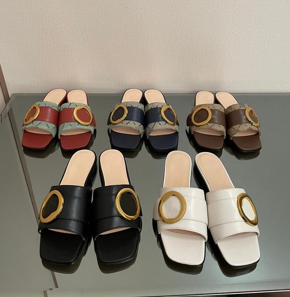 summer leisure slippers classic printing flat bottom sandal pu leather designer sandals fashion luxury metal buckle women's half slippe, Black
summer leisure slippers classic printing flat bottom sandal pu leather designer sandals fashion luxury metal buckle women's half slippe, Black
