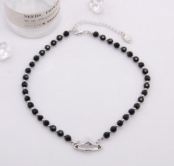 black bead pendant necklace fashion all-match clavicle chain bracelet earrings set female, Silver
black bead pendant necklace fashion all-match clavicle chain bracelet earrings set female, Silver