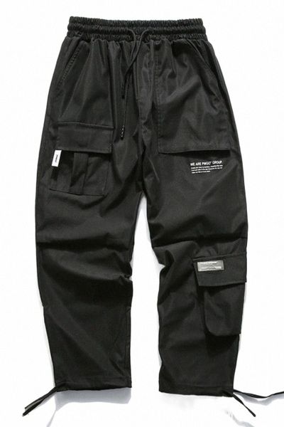 men's pants men's multi-pocket hong kong fashion brand elastic waist trousers drawstring loose straight leg casual pants r6kn#, Black
men's pants men's multi-pocket hong kong fashion brand elastic waist trousers drawstring loose straight leg casual pants r6kn#, Black