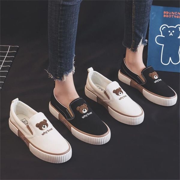 dress shoes women flat casual classic canvas slip on loafers bear embroidery vulcanize sneakers ladies lazy 220913, Black
dress shoes women flat casual classic canvas slip on loafers bear embroidery vulcanize sneakers ladies lazy 220913, Black