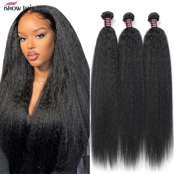 hair bulks ishow brazilian kinky straight bundles yaki 8a grade human extensions 1/3/4 pcs weave 220913, Black
hair bulks ishow brazilian kinky straight bundles yaki 8a grade human extensions 1/3/4 pcs weave 220913, Black