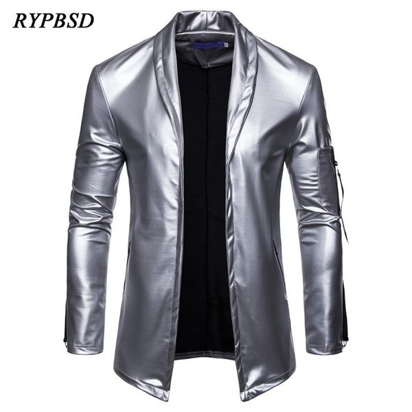 men's leather faux suit jacket men autumn slim fit windproof cardigan solid blazer fashion dance stage costumes 220913, Black
men's leather faux suit jacket men autumn slim fit windproof cardigan solid blazer fashion dance stage costumes 220913, Black