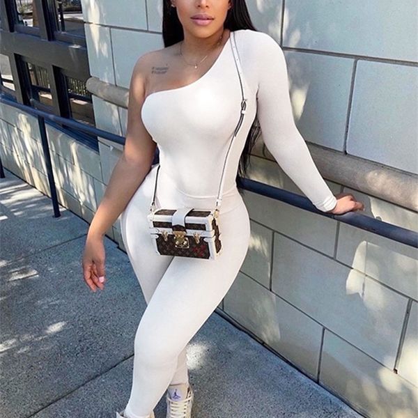 women's two piece pants kliou simple casual two piece set women one-shoulder long sleeve bodysuits olid sheath sporty activewear female, White
women's two piece pants kliou simple casual two piece set women one-shoulder long sleeve bodysuits olid sheath sporty activewear female, White