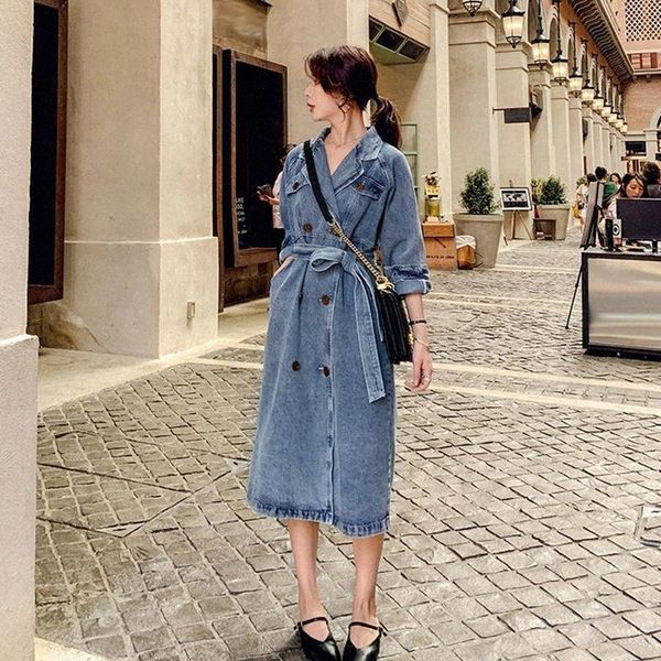 women's jackets women's jackets double-breasted denim windbreaker straight long section over the knee 2022 autumn waist temperamen, Black;brown
women's jackets women's jackets double-breasted denim windbreaker straight long section over the knee 2022 autumn waist temperamen, Black;brown