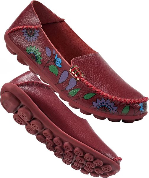 wine red loafers for women casual slip on driving shoes comfortable moccasins leather floral print outdoor walking flats shoes
wine red loafers for women casual slip on driving shoes comfortable moccasins leather floral print outdoor walking flats shoes