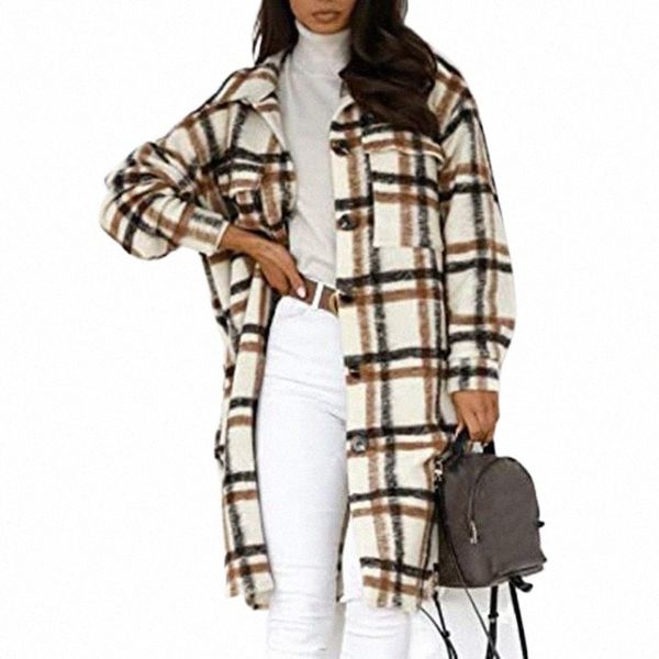 women's wool & blends women's wool & blends autumn fashion plaid jackets button up turn down collar long sleeve coat with pockets, Black
women's wool & blends women's wool & blends autumn fashion plaid jackets button up turn down collar long sleeve coat with pockets, Black