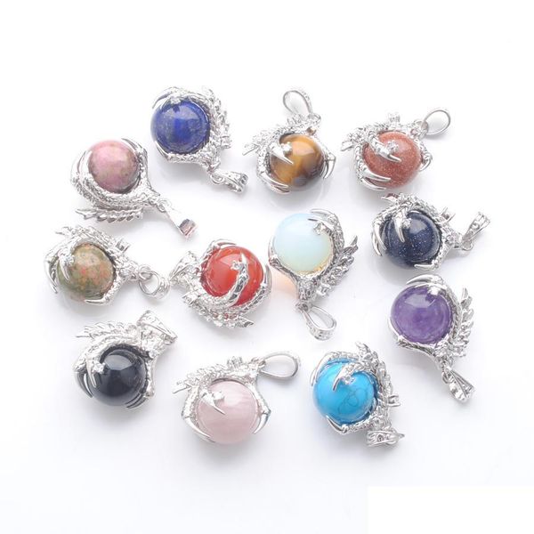 pendant necklaces dragon claw dangle pendant natural lapis lazi agate turquoise gemstone round ball bead crystal reiki chak mjfashion dhdit, Silver
pendant necklaces dragon claw dangle pendant natural lapis lazi agate turquoise gemstone round ball bead crystal reiki chak mjfashion dhdit, Silver