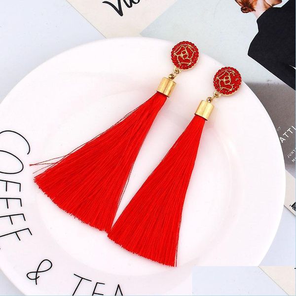 dangle chandelier bohemian crystal tassel earrings black white blue red pink silk fabric long drop dangle for women jewelry vipjewel dhhw4, Silver
dangle chandelier bohemian crystal tassel earrings black white blue red pink silk fabric long drop dangle for women jewelry vipjewel dhhw4, Silver