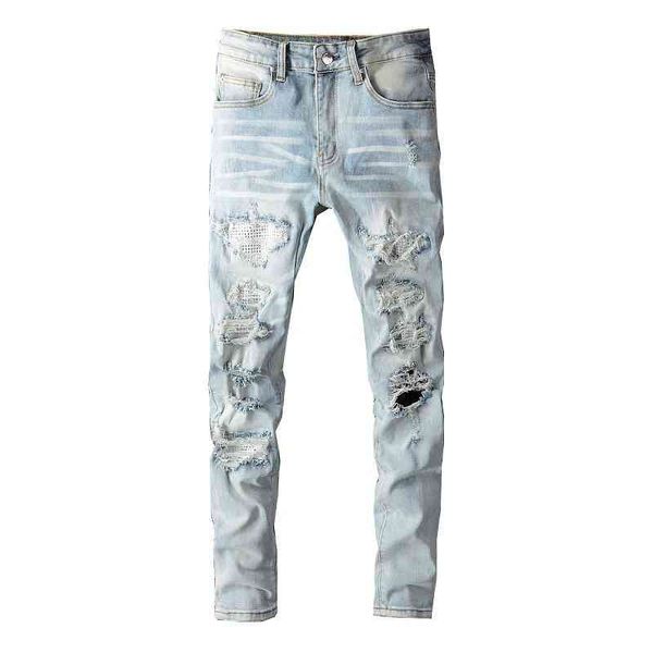 fashion street cowboy casual pants micro elastic cotton youth light blue splash paint tight jeans anniris hole breaking patch cloth trend le
fashion street cowboy casual pants micro elastic cotton youth light blue splash paint tight jeans anniris hole breaking patch cloth trend le