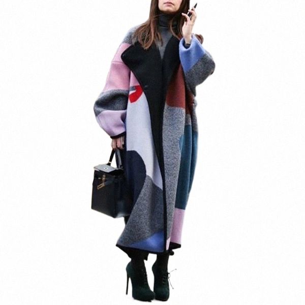 women's wool & blends women's wool & blends autumn and winter european american fashion color matching lapel digital printing doub, Black
women's wool & blends women's wool & blends autumn and winter european american fashion color matching lapel digital printing doub, Black