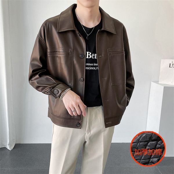 men's leather faux leather autumn winter plus cotton leather jacket men warm fashion casual motorcycle jackets mens streetwear hip-hop, Black
men's leather faux leather autumn winter plus cotton leather jacket men warm fashion casual motorcycle jackets mens streetwear hip-hop, Black