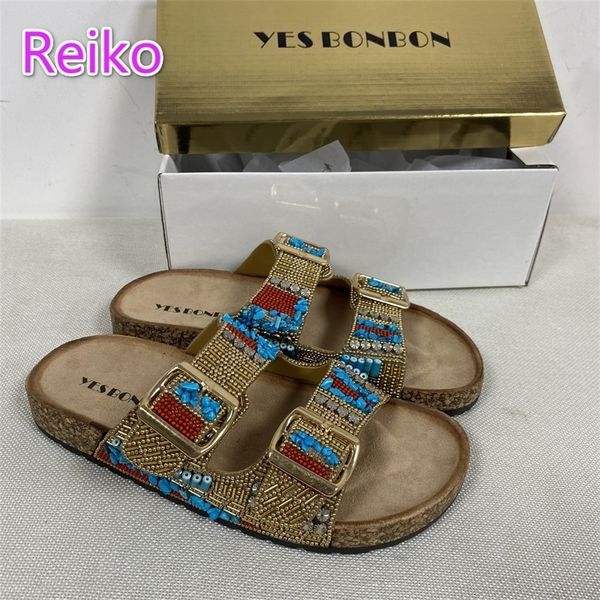 slippers classic designer retro ethnic style gold buckle spot drill decorative hollow open toe women slippers flat woman outside 220913, Black
slippers classic designer retro ethnic style gold buckle spot drill decorative hollow open toe women slippers flat woman outside 220913, Black