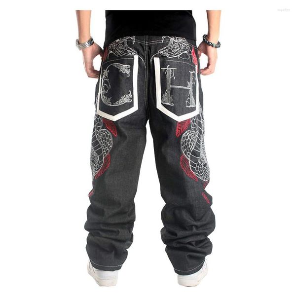 men's jeans hip hop streetwear male plus size loose baggy denim pants snake embroidery straight long trousers for men, Blue
men's jeans hip hop streetwear male plus size loose baggy denim pants snake embroidery straight long trousers for men, Blue