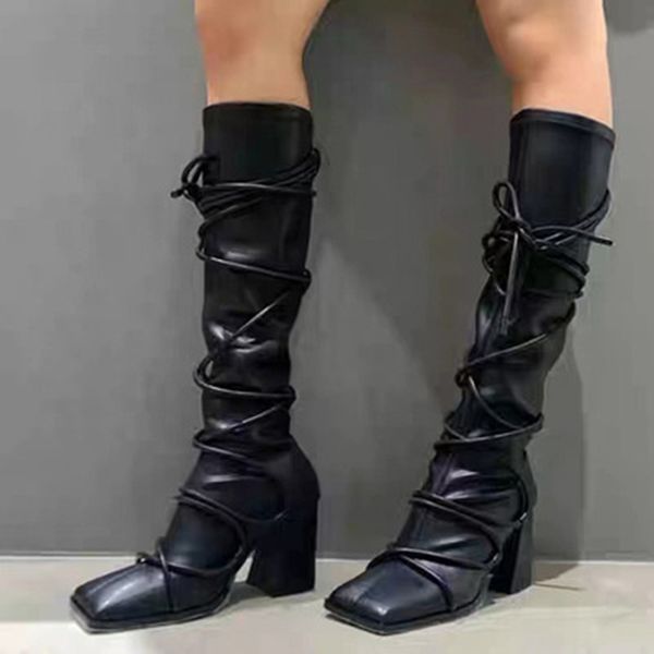 boots women knee high chelsea fashion strappy high heel square head shoes female slip on casual ladies long western 220913, Black
boots women knee high chelsea fashion strappy high heel square head shoes female slip on casual ladies long western 220913, Black