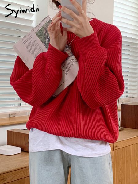 women s sweaters syiwidii oversize woman vintage pullovers fall winter korean long sleeve o neck knitted loose harajuku jumpers 220913, White;black
women s sweaters syiwidii oversize woman vintage pullovers fall winter korean long sleeve o neck knitted loose harajuku jumpers 220913, White;black