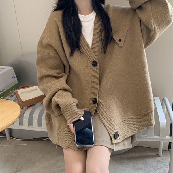 women s sweaters yasuk autumn winter fashion casual loose knitted warm sweater cardigan sweet cool girl college style solid school 220913, White;black
women s sweaters yasuk autumn winter fashion casual loose knitted warm sweater cardigan sweet cool girl college style solid school 220913, White;black