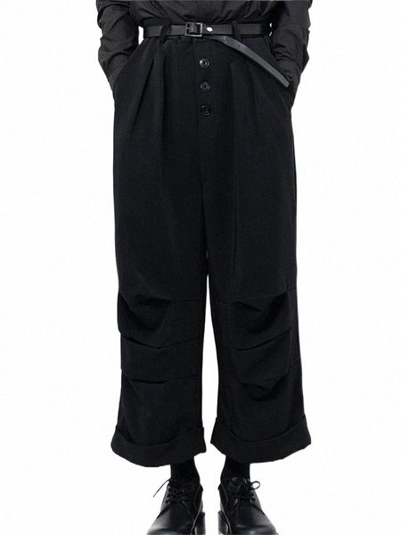 men's pants men's pants large yamamoto style casual wide-leg trousers culottes pleated irregular design dark button front t6nd#, Black
men's pants men's pants large yamamoto style casual wide-leg trousers culottes pleated irregular design dark button front t6nd#, Black