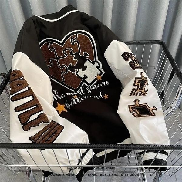 mens jackets spring and autumn vintage embroidered baseball uniform womens loose trendy street couples 220912, Black;brown
mens jackets spring and autumn vintage embroidered baseball uniform womens loose trendy street couples 220912, Black;brown
