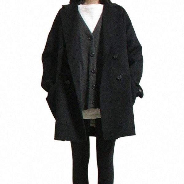 women's wool & blends women's wool & blends wools women thickening winter all-match solid outerwear students high street fashion c, Black
women's wool & blends women's wool & blends wools women thickening winter all-match solid outerwear students high street fashion c, Black