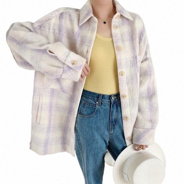 women's wool & blends women's wool & blends plaid woolen jacket women loose hem split turn-down collar single breasted coats with, Black
women's wool & blends women's wool & blends plaid woolen jacket women loose hem split turn-down collar single breasted coats with, Black