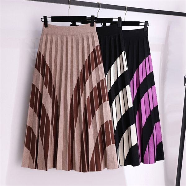skirts pleated womens knitted large size elastic high waist aline long winter vintage casual office lady female 220913, Black
skirts pleated womens knitted large size elastic high waist aline long winter vintage casual office lady female 220913, Black