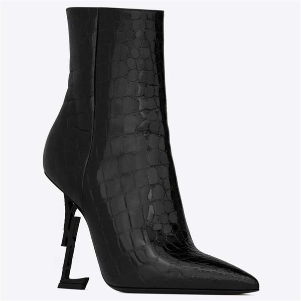 boots high heels pumps ladies boots designer shoes alligator-embossed patent leather with black heel snake pointed toe letters new opyum boo
boots high heels pumps ladies boots designer shoes alligator-embossed patent leather with black heel snake pointed toe letters new opyum boo