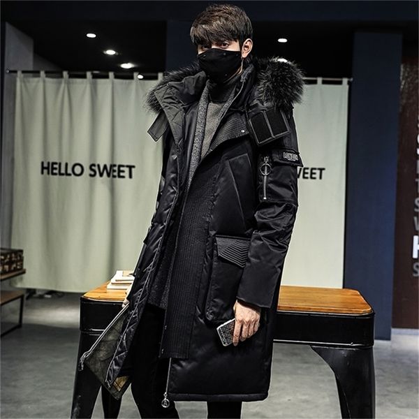 men's down parkas winter jacket fashion thick and warm clothing extended section parka 220912, Black
men's down parkas winter jacket fashion thick and warm clothing extended section parka 220912, Black