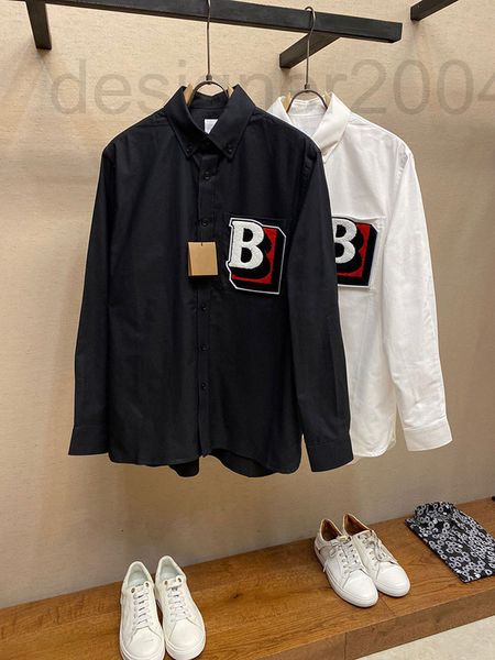 men's casual shirts designer 22s men's long sleeve autumn letter b shirt senior towel embroidered 19fz, White;black
men's casual shirts designer 22s men's long sleeve autumn letter b shirt senior towel embroidered 19fz, White;black