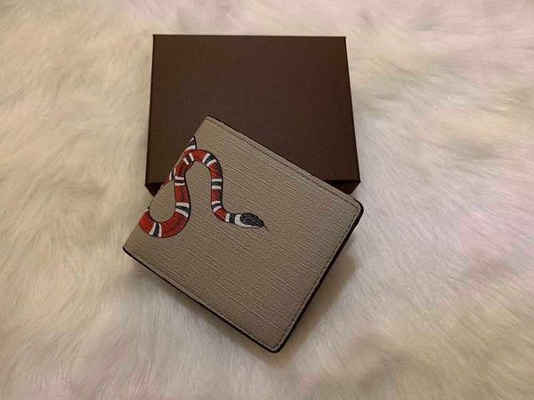 men animal designers fashion short wallet leather black snake tiger bee women luxury purse card holders with gift, Red;black
men animal designers fashion short wallet leather black snake tiger bee women luxury purse card holders with gift, Red;black