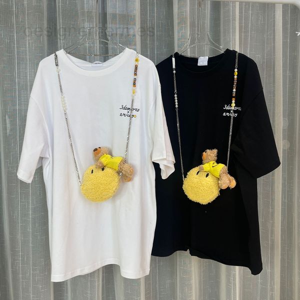 women's t-shirt designer 13d2022 summer new cub chain messenger bag short sleeve t-shirt high version national fashion men and women 4q, White
women's t-shirt designer 13d2022 summer new cub chain messenger bag short sleeve t-shirt high version national fashion men and women 4q, White