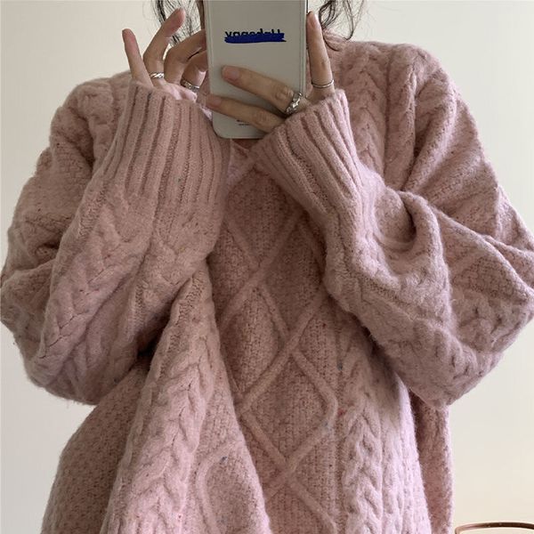 women s sweaters twist autumn winter women loose female outerwear 220913, White;black
women s sweaters twist autumn winter women loose female outerwear 220913, White;black
