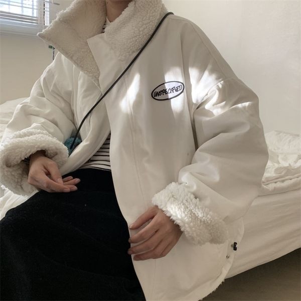 women's down parkas both sides wear winter lamb velvet jacket women retro hong kong style ins small short cotton coat wom 220913, Black
women's down parkas both sides wear winter lamb velvet jacket women retro hong kong style ins small short cotton coat wom 220913, Black