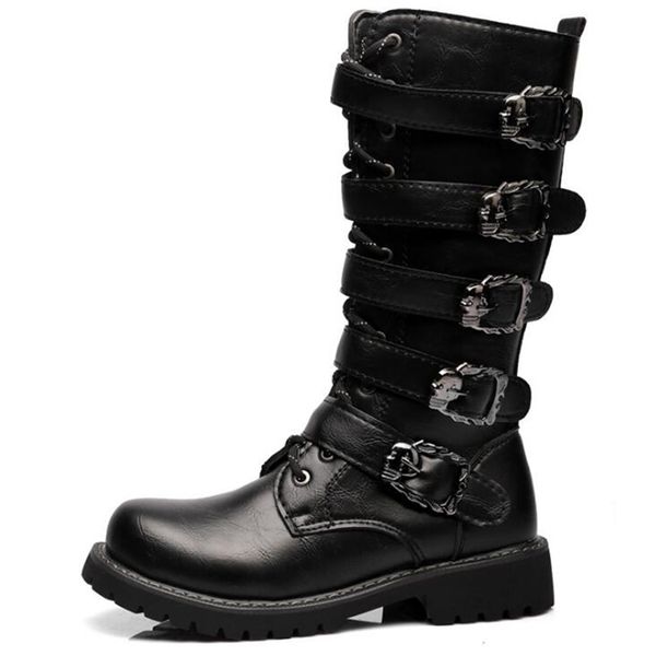 boots army men high military combat metal buckle punk mid calf male motorcycle lace up mens shoes rock 220913, Black
boots army men high military combat metal buckle punk mid calf male motorcycle lace up mens shoes rock 220913, Black