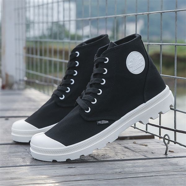 dress shoes canvas men leisure high male flat footwear comfortable sneakers espadrilles for man laceup casual 220913, Black