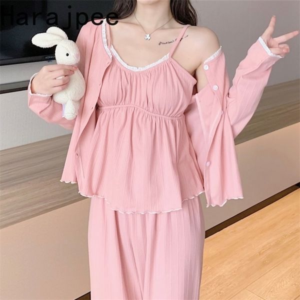 women's sleepwear harajpee women pajamas three piece set chest pads chic sleepwear sweet nightgown camisole cardigan trousers spring su, Black;red
women's sleepwear harajpee women pajamas three piece set chest pads chic sleepwear sweet nightgown camisole cardigan trousers spring su, Black;red