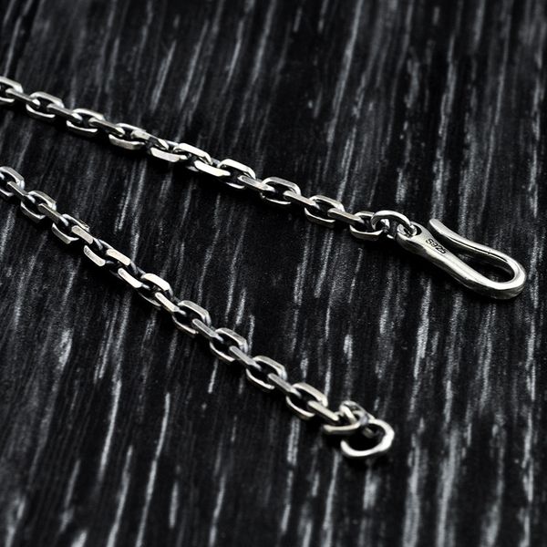 link s925 sterling silver simple bracelet general version retro taijiao chain for men jewelry accessories gift, Black
link s925 sterling silver simple bracelet general version retro taijiao chain for men jewelry accessories gift, Black
