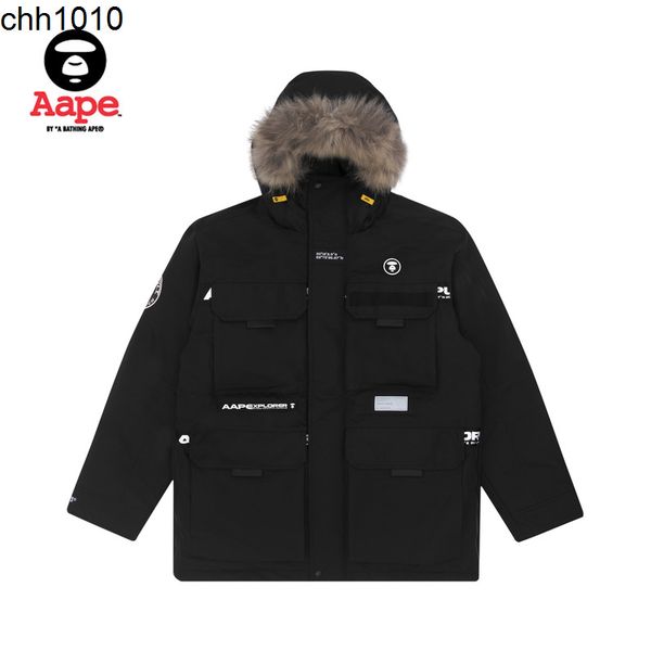apes men's autumn and winter ape face badge multi pocket contrast stitching fur collar hooded down jacket 7376xxf, Black
apes men's autumn and winter ape face badge multi pocket contrast stitching fur collar hooded down jacket 7376xxf, Black